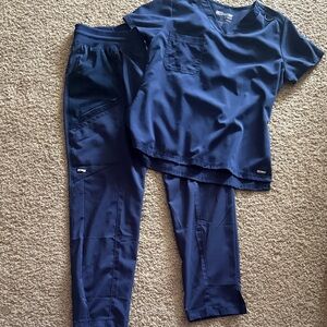 Grey's Anatomy Navy Medical Scrub Top & Pants Set